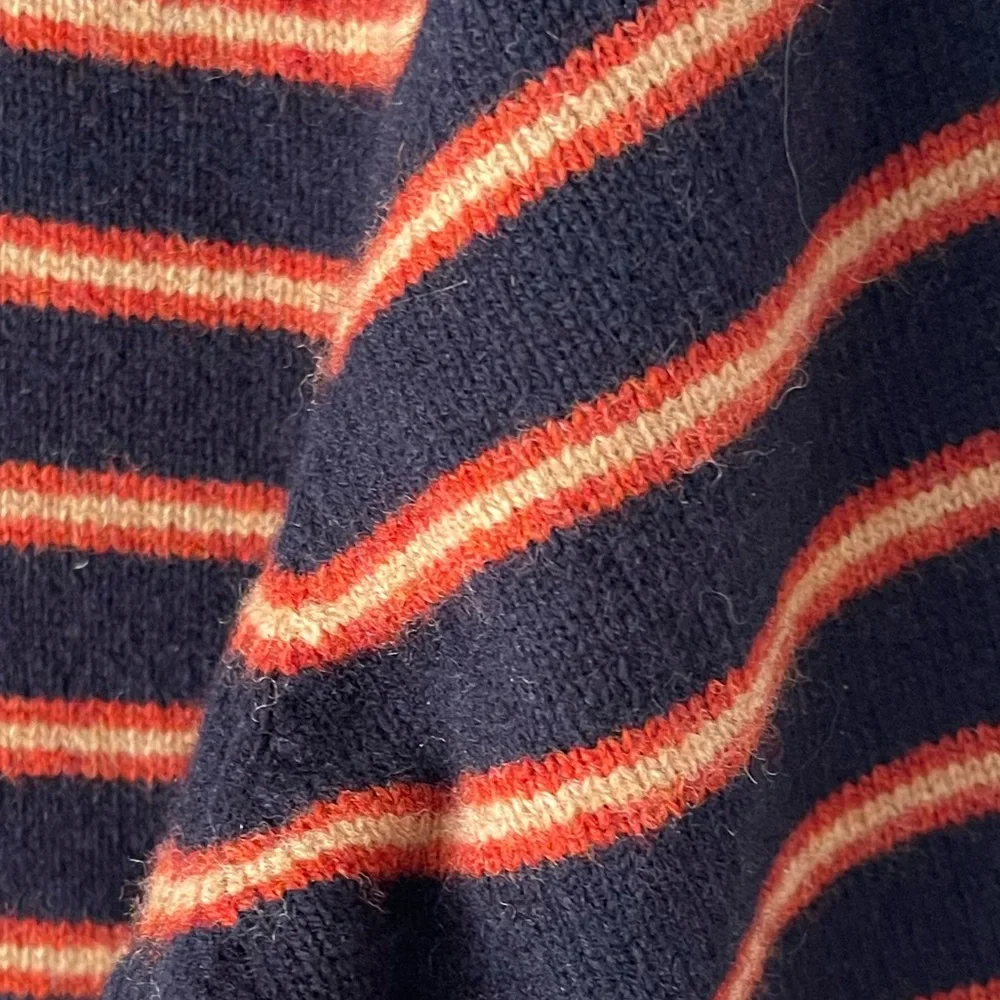 Y2K‎ Lambs Wool Sweater Navy/Orange/Cream Stripe S